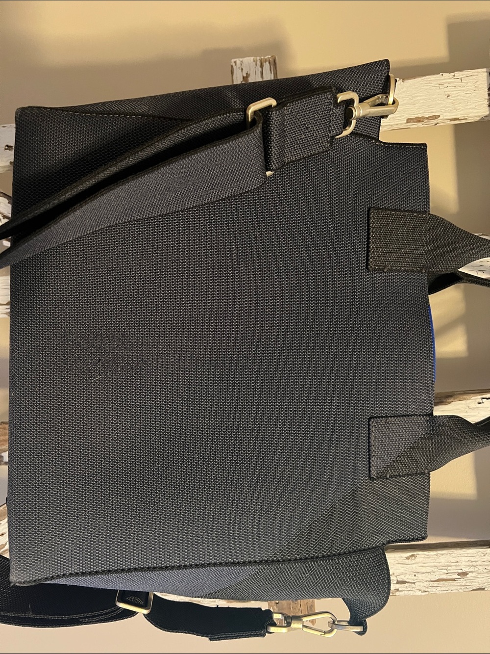 Rothy's  Navy/Black Convertible Shoulder Tote Some fuzz on outside. See photos. - Picture 5 of 7